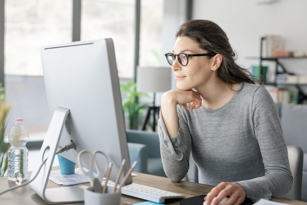 Woman using a laptop